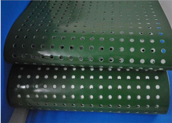 중국 경량 운반을 위한 펀치 구멍을 가진 녹색 PVC 플라스틱 골판지 제조기 컨베이어 벨트 공장